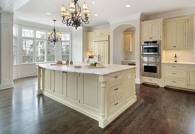 beautiful laminate floors in a bright, airy bedroom in New Smyrna Beach